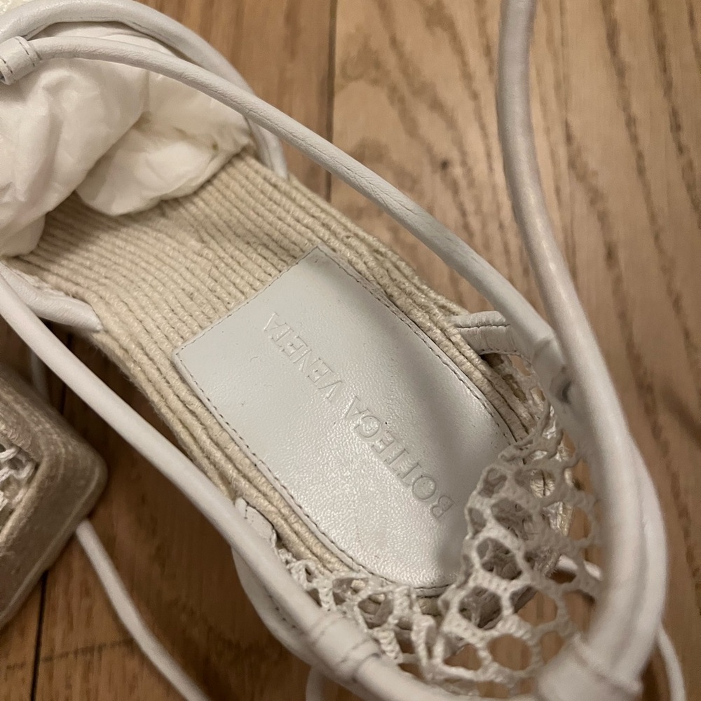 BOTTEGA VENETA - White Net Women's Wedge Espadrilles - 6.5 / 7 - excellent - Picture 9 of 13